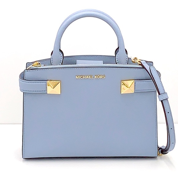 Michael Kors Handbags - MICHAEL KORS KARLA SMALL EAST WEST SATCHEL PALE BLUE